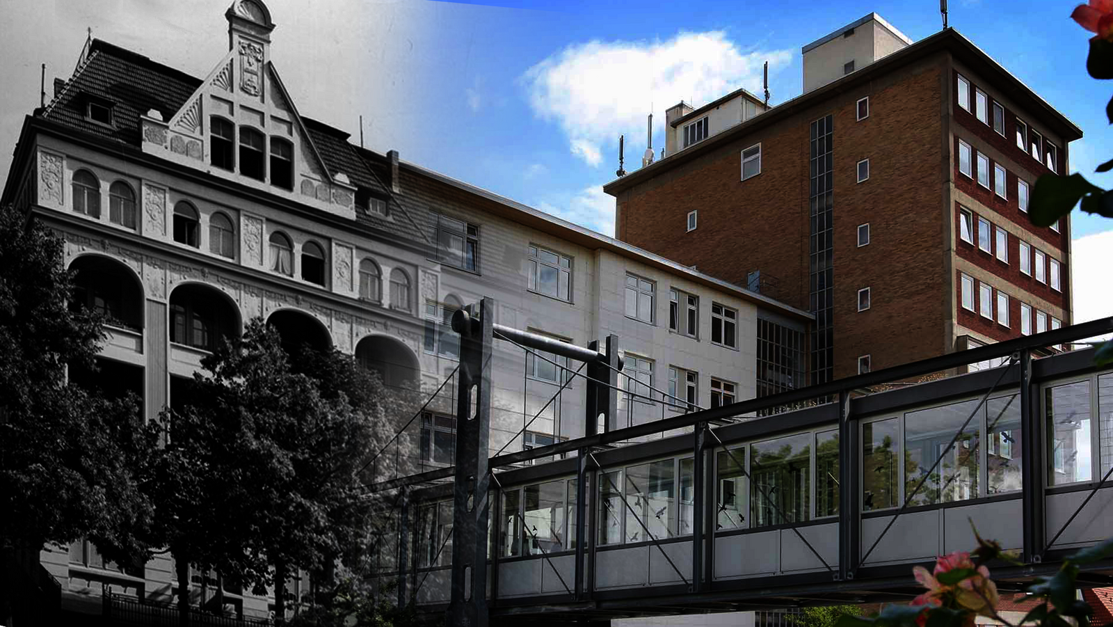 Montage Neurologische Klinik alt und neu